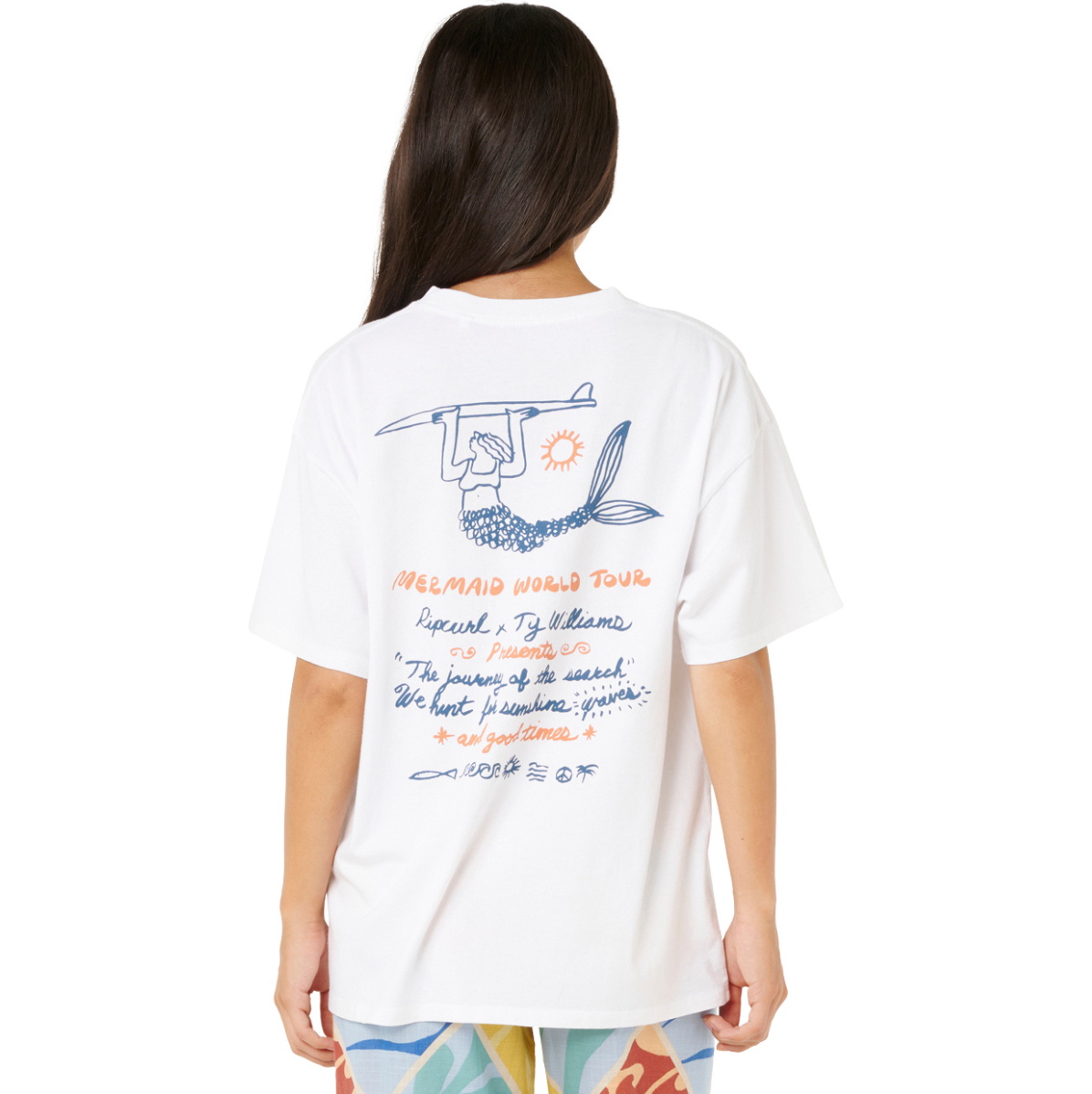 2025 Rip Curl Dames Shore Break Heritage Tee 0KRWTE - Optical White